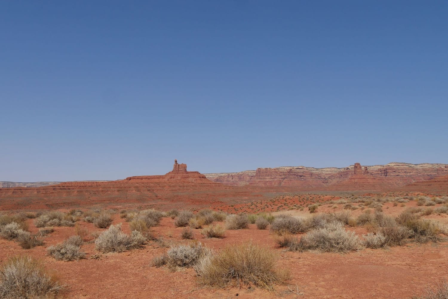 Desert plain and distant mesas